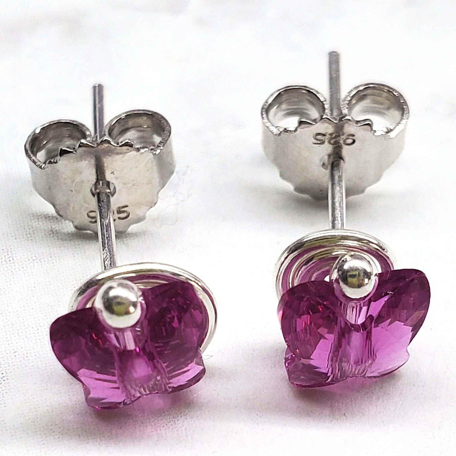 Handmade 5mm Spiral Butterfly Earring Studs