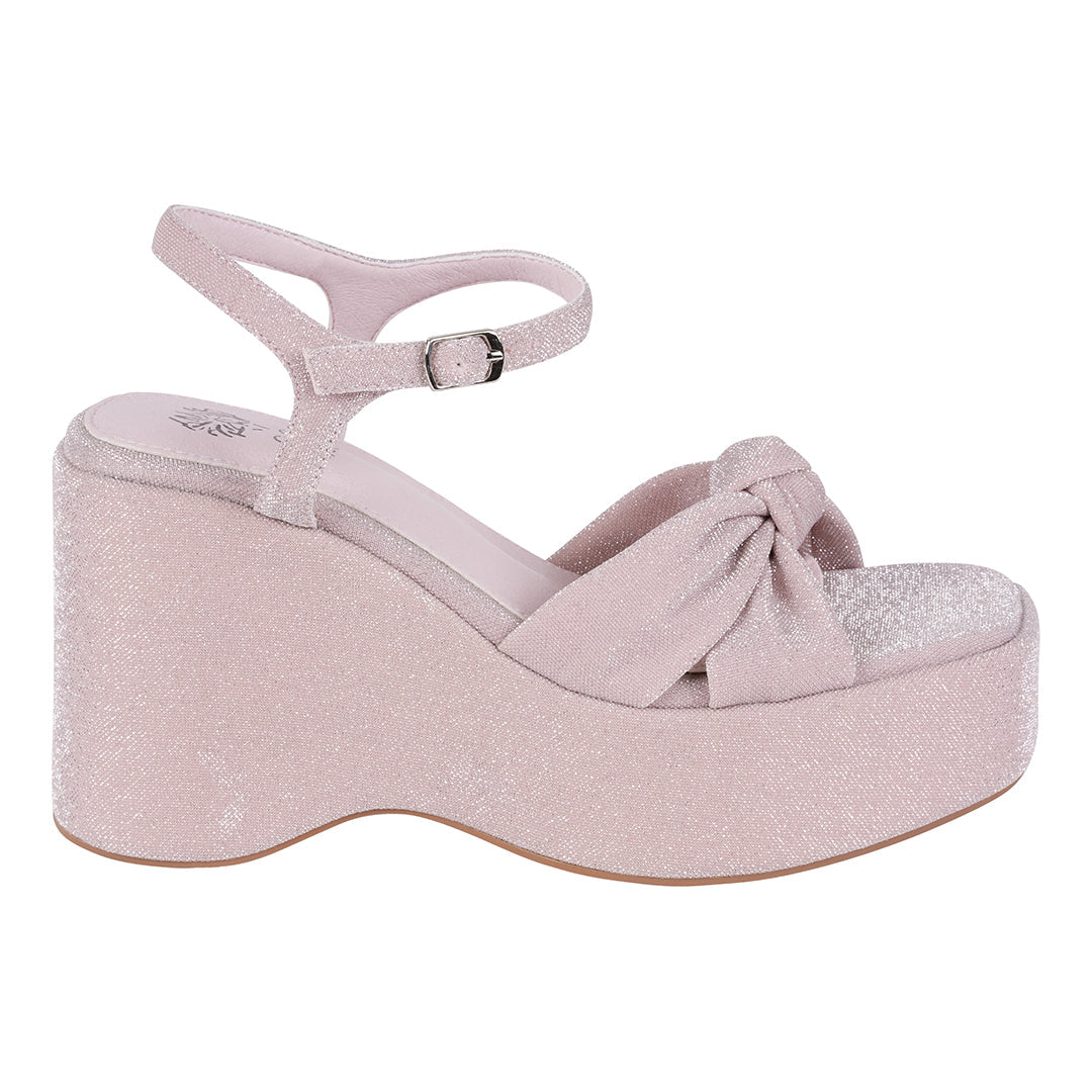 Analia Nude Bow Slingback Platform Sandals