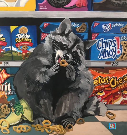 Clean-up Aisle 12 Raccoon Print 12x18