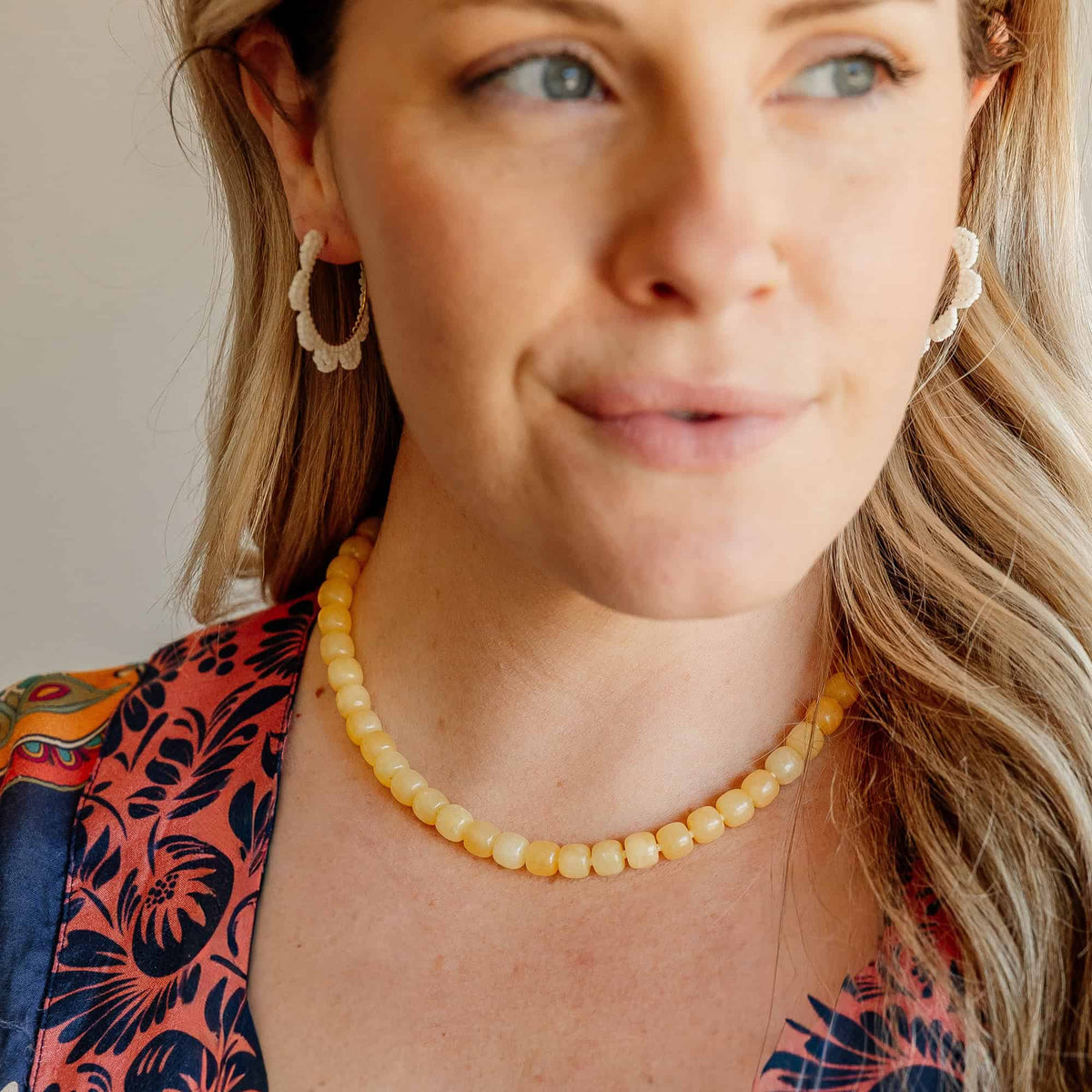 Anika Yellow Beaded Necklace