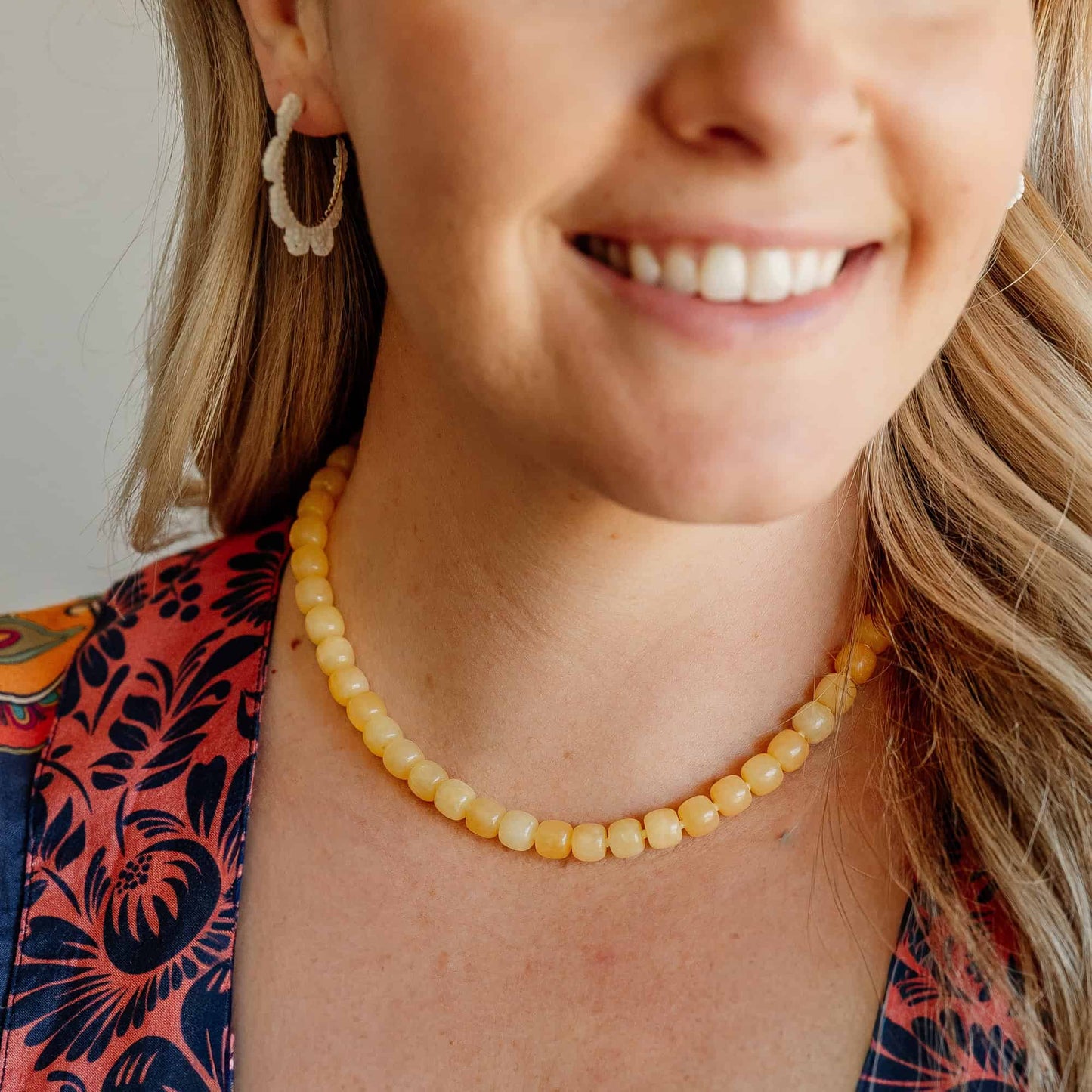 Anika Yellow Beaded Necklace