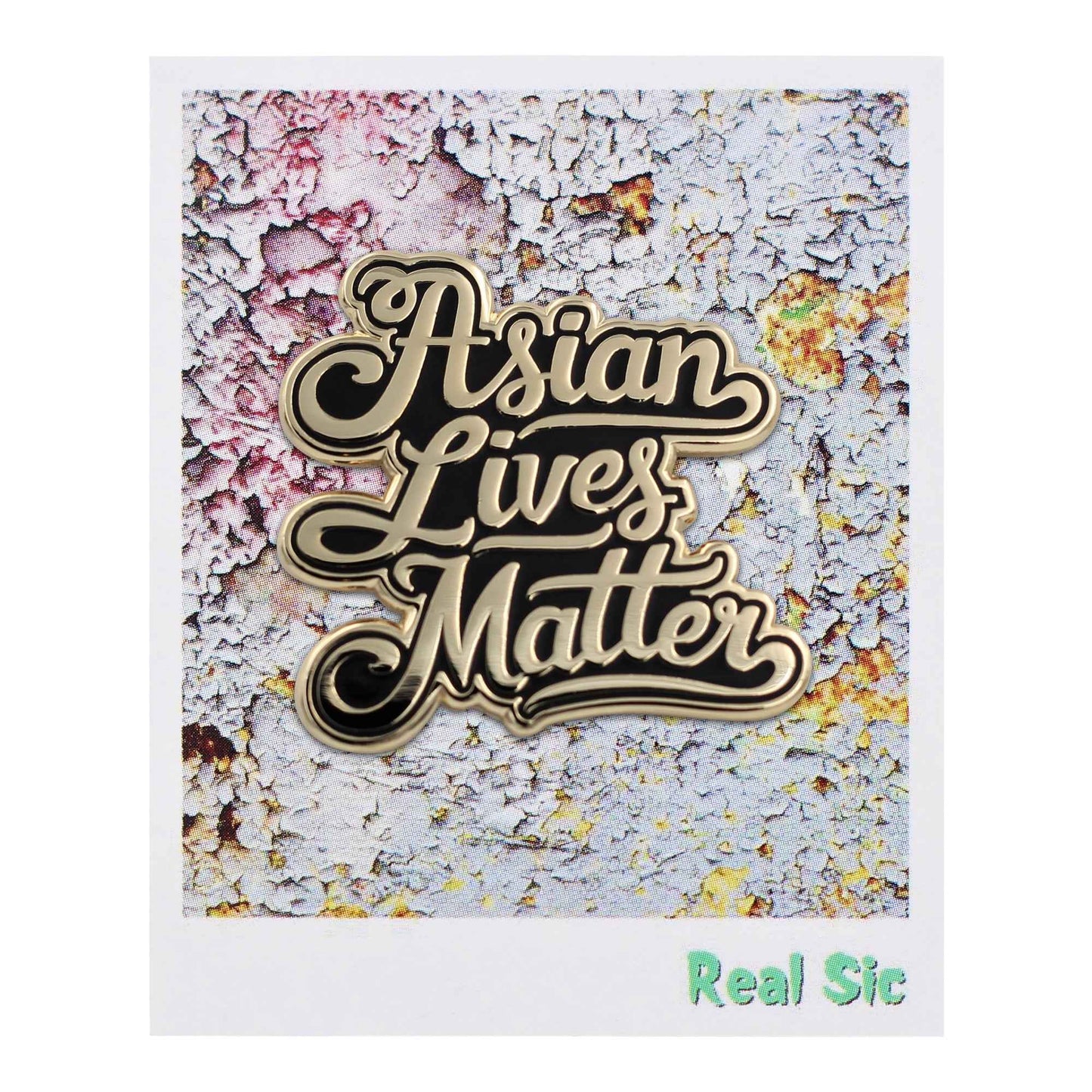 Asian Lives Matter Enamel Pin - Black and Gold Pin