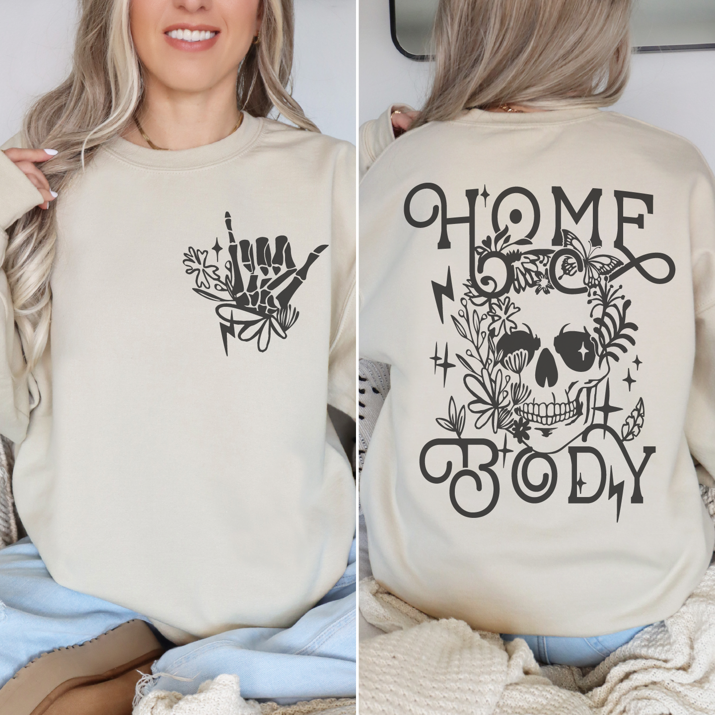 Homebody Skeleton Gildan Sweatshirt