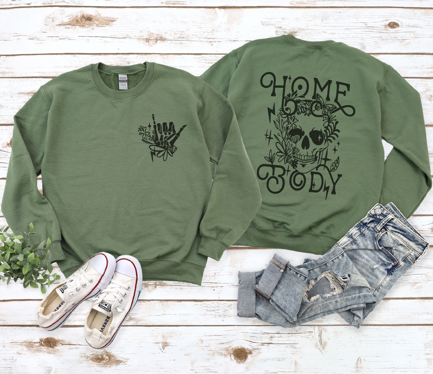 Homebody Skeleton Gildan Sweatshirt