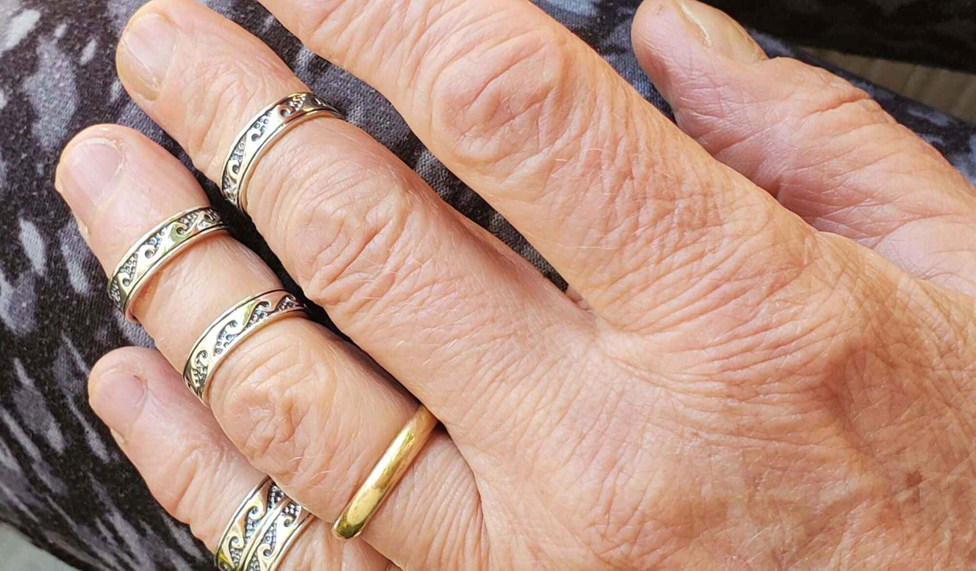 Assorted Sterling Silver Pinky-Toe Band Rings & Waves