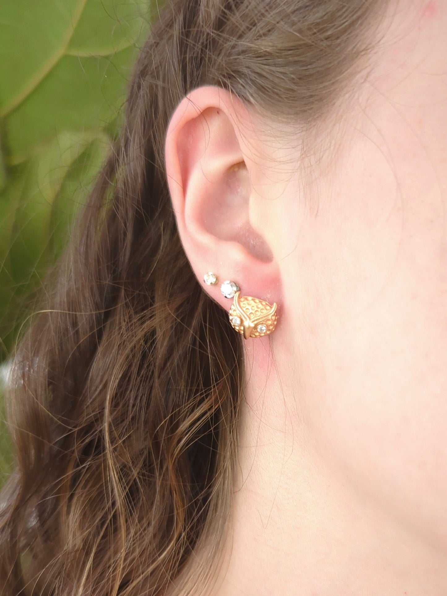 Azia Owl Stud Earrings