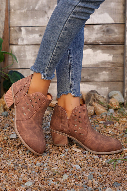 Quinn Cut Out Suede Ankle Boots