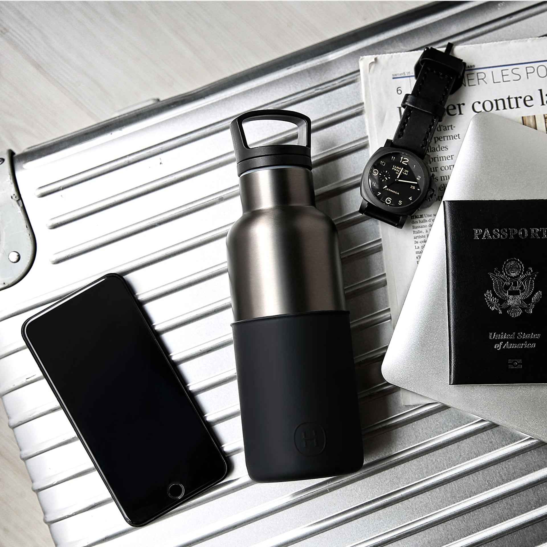 Titanium grey-Ink Black 16 Oz