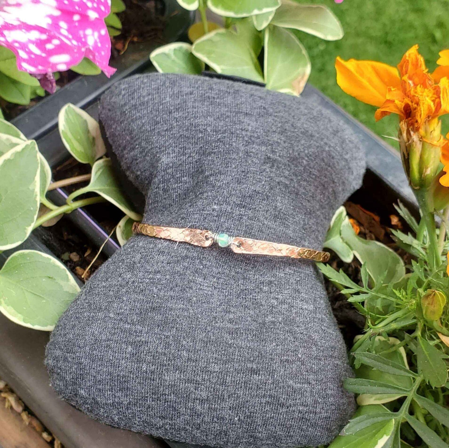 Copper Brides Bangle with Ethiopian Opal