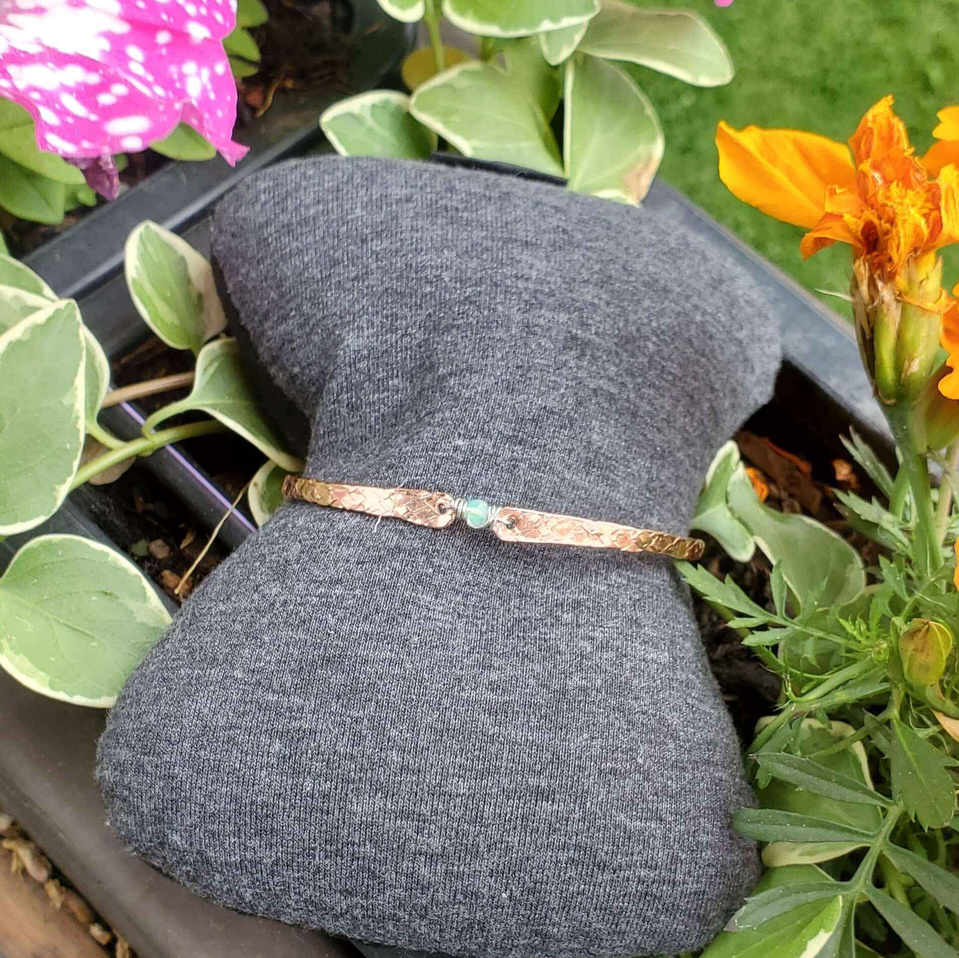 Copper Brides Bangle with Ethiopian Opal