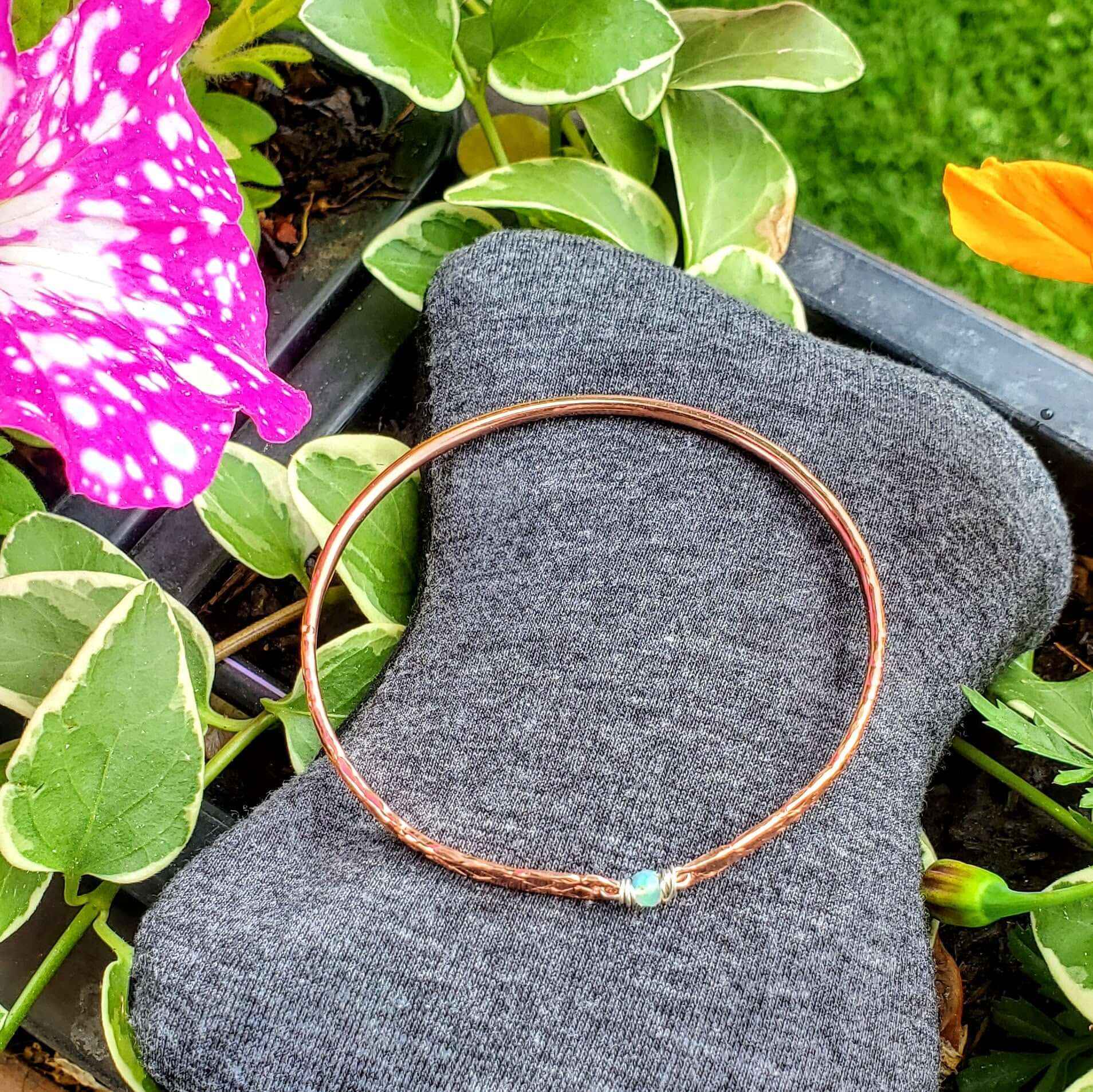 Copper Brides Bangle with Ethiopian Opal