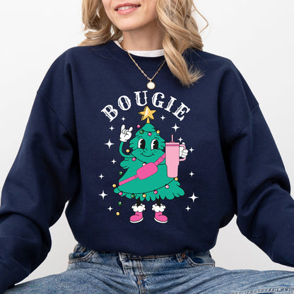 Bougie Christmas Tree, Santa, Winter, Snow, Xmas Sweatshirt