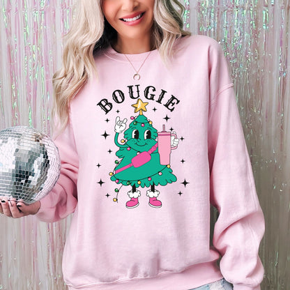 Bougie Christmas Tree, Santa, Winter, Snow, Xmas Sweatshirt