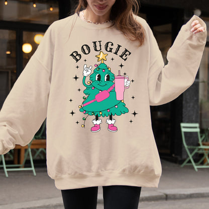 Bougie Christmas Tree, Santa, Winter, Snow, Xmas Sweatshirt