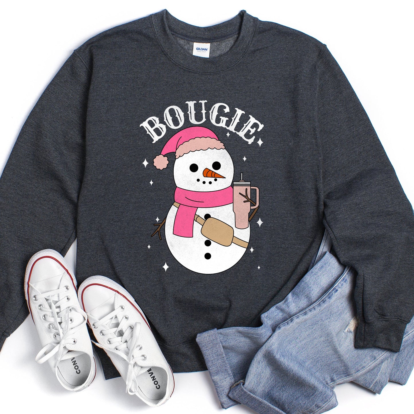 Bougie Snowman, Christmas, BooJee Sweatshirt