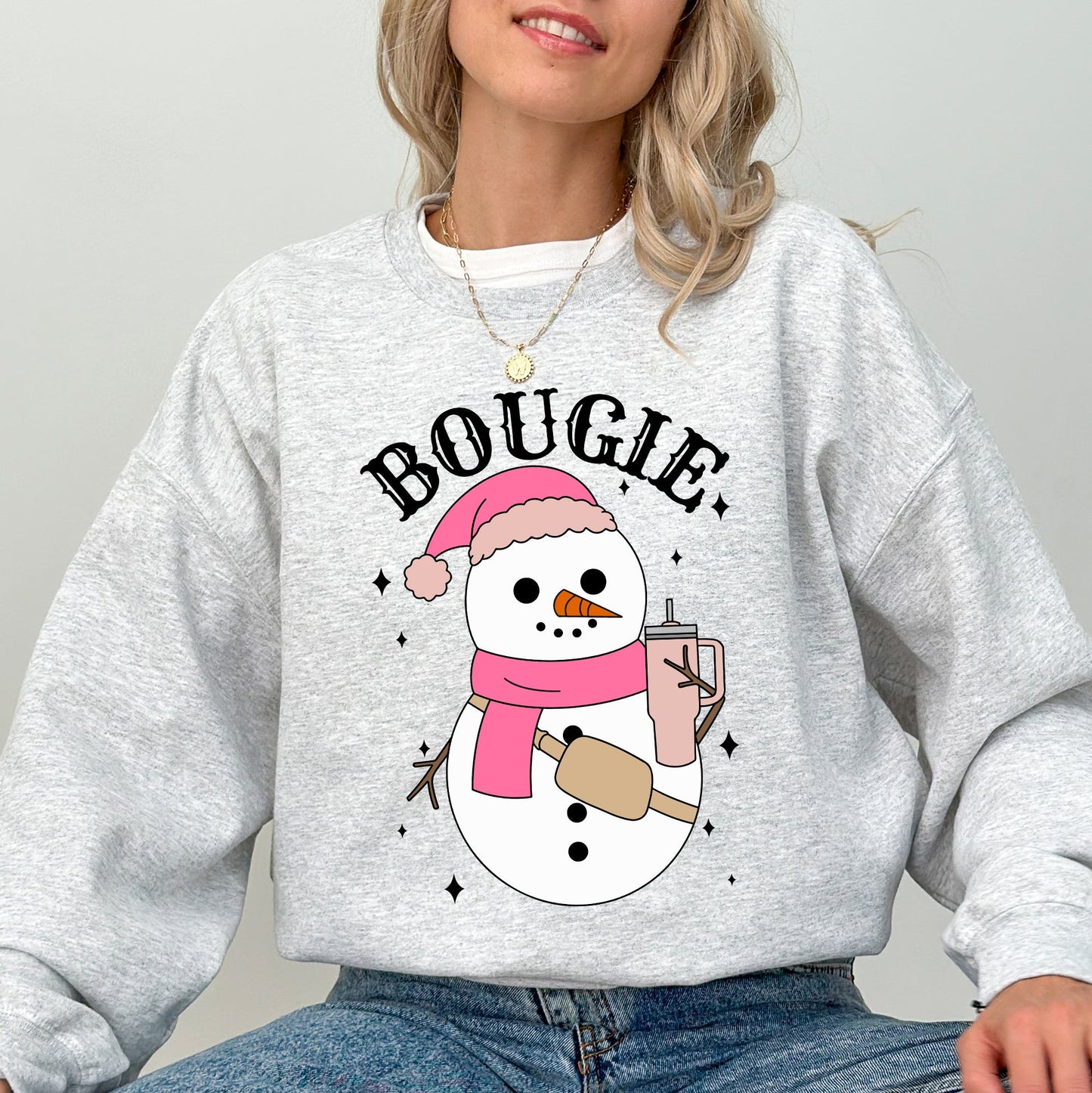 Bougie Snowman, Christmas, Santa, Winter, Snow, Xmas Sweatshirt