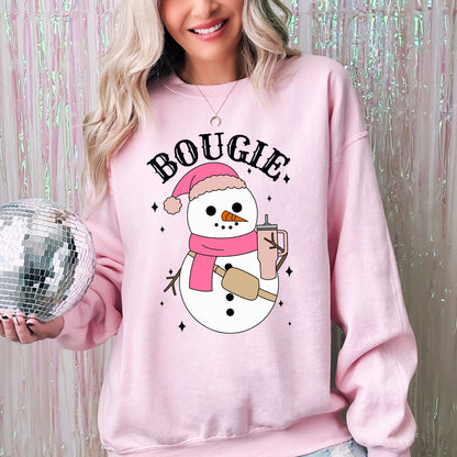 Bougie Snowman, Christmas, Santa, Winter, Snow, Xmas Sweatshirt
