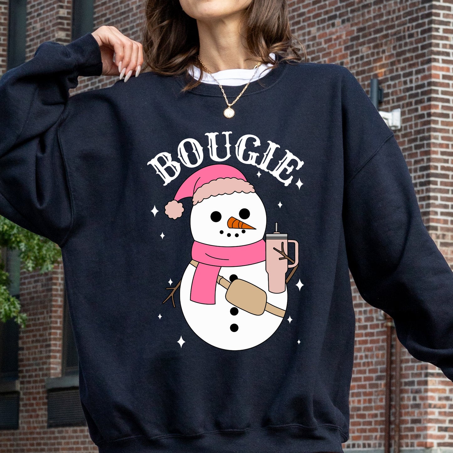Bougie Snowman, Christmas, Santa, Winter, Snow, Xmas Sweatshirt