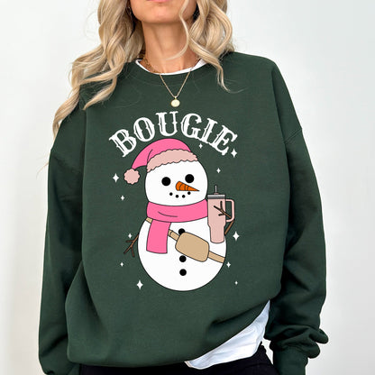 Bougie Snowman, Christmas, Santa, Winter, Snow, Xmas Sweatshirt