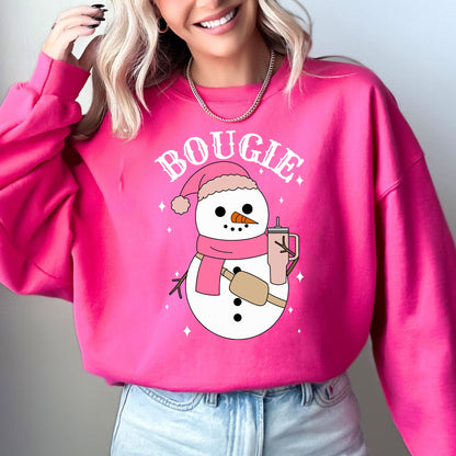 Bougie Snowman, Christmas, Santa, Winter, Snow, Xmas Sweatshirt