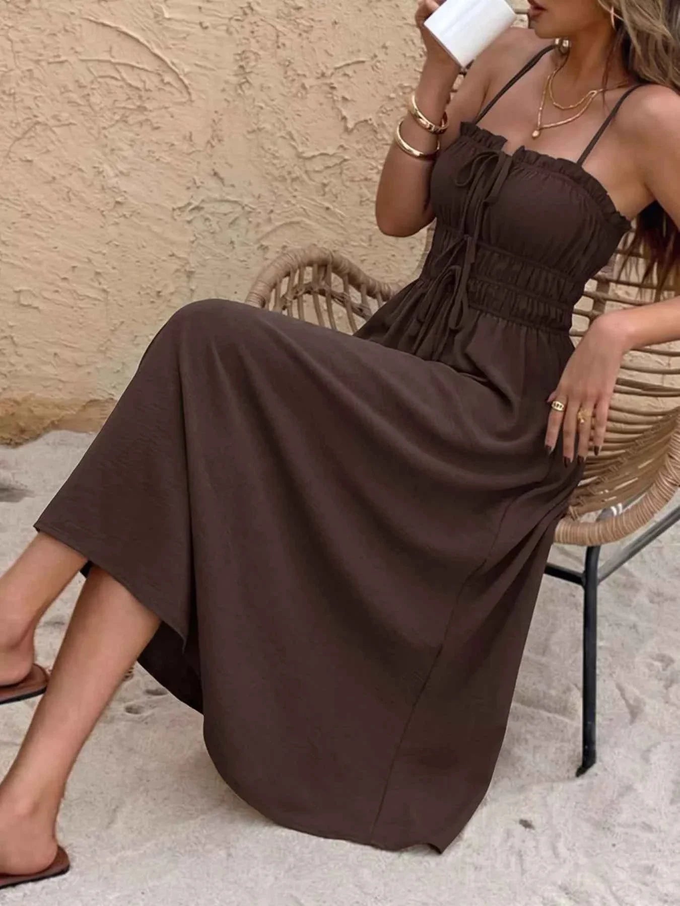 Tie-Front A-Line Dress