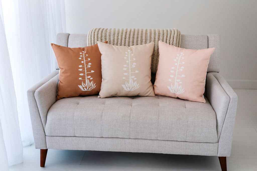 Agave Bloom Brown Linen Pillow, Eco Friendly, College Student Gift, Christmas Gift, Mother's Day Gift