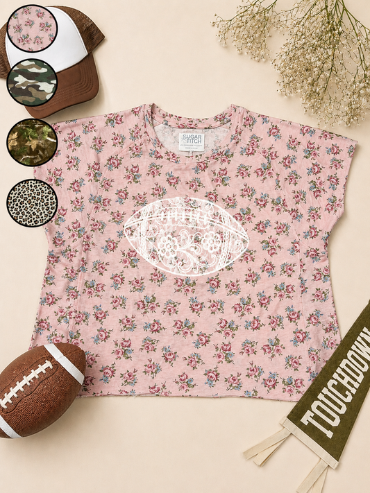 Football Lace Graphic AOP Edgy Graphic Shirt