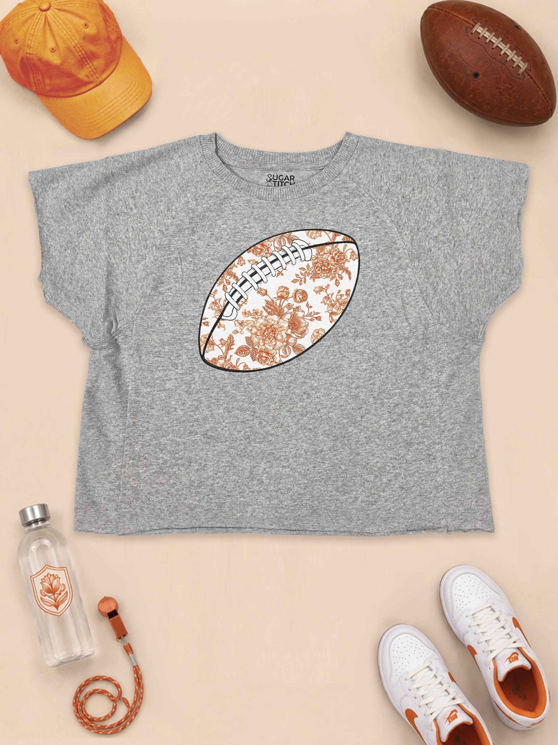 Chinoiserie Game Day Football Graphic Edgy Shirt