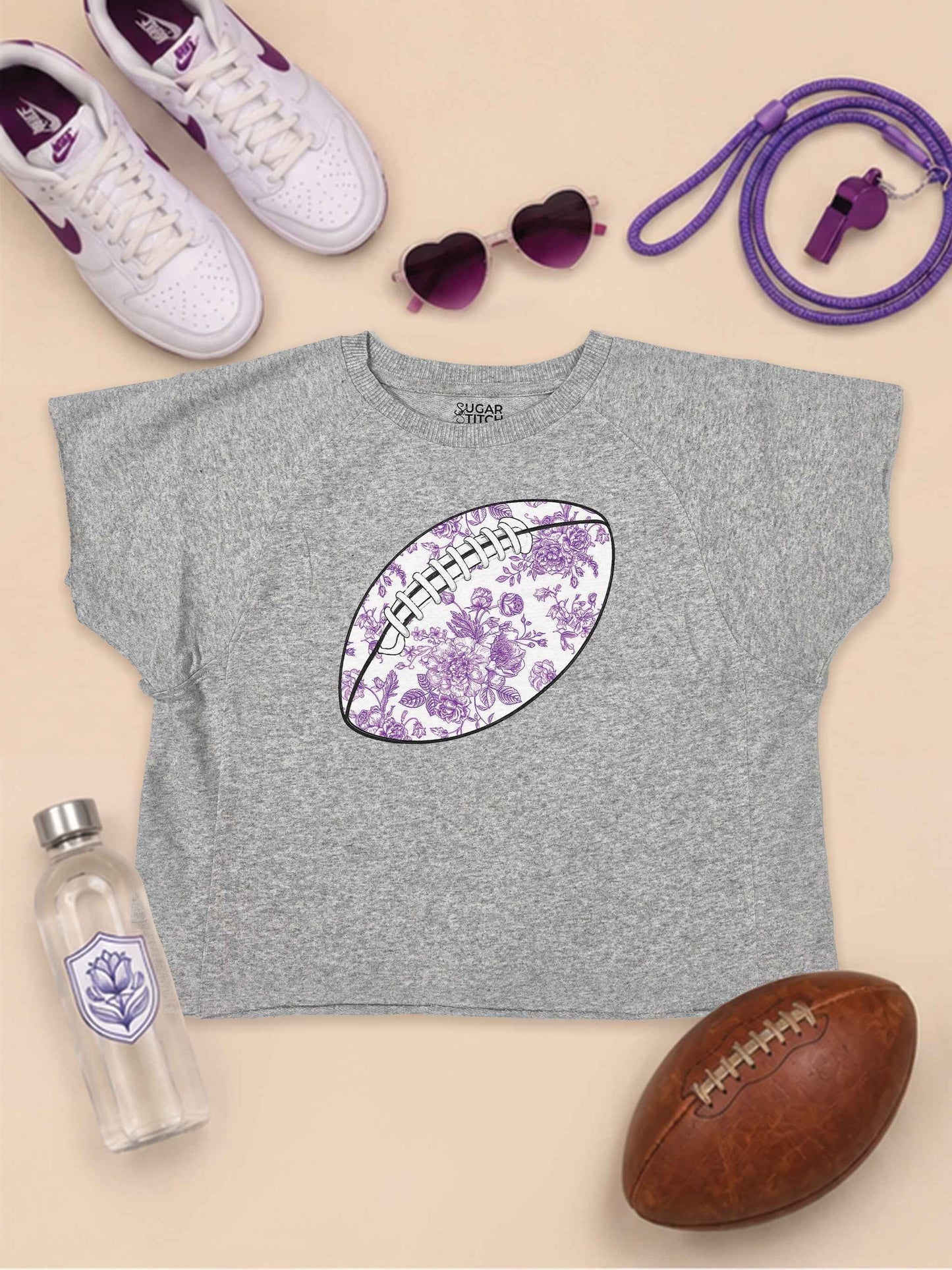 Chinoiserie Game Day Football Graphic Edgy Shirt