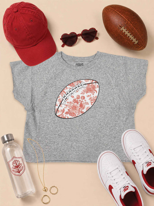 Chinoiserie Game Day Football Graphic Edgy Shirt