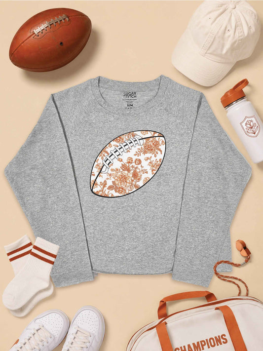 Chinoiserie Game Day Football Graphic Long Sleeve Edgy Shirt