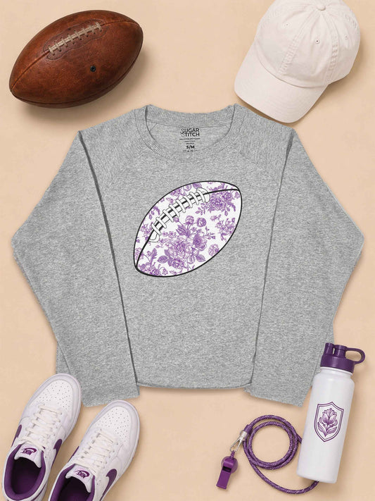 Chinoiserie Game Day Football Graphic Long Sleeve Edgy Shirt