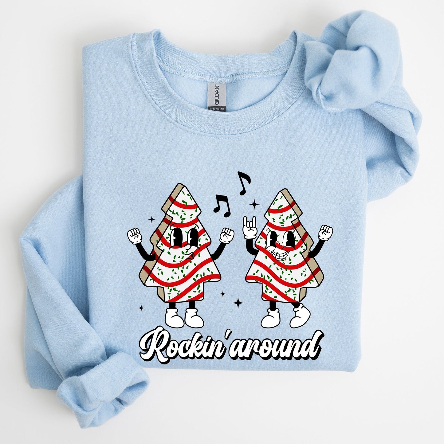 Christmas Cakes, Rockin Around, Pocket, Carols, Santa, Snow, Winter, Xmas Sweatshirt
