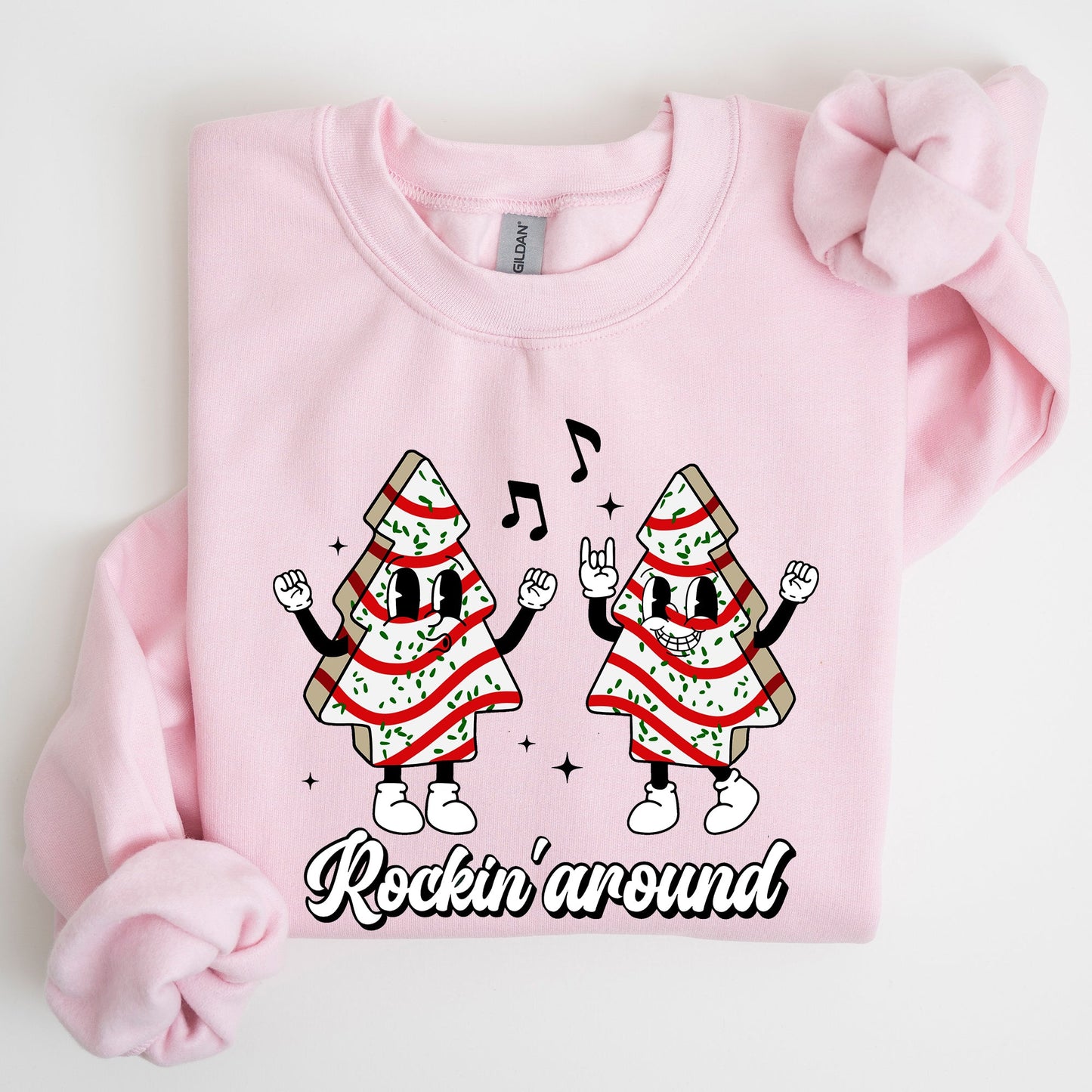 Christmas Cakes, Rockin Around, Pocket, Carols, Santa, Snow, Winter, Xmas Sweatshirt