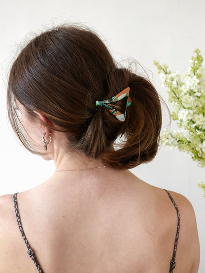 Copper Floral Arc Hair Clip