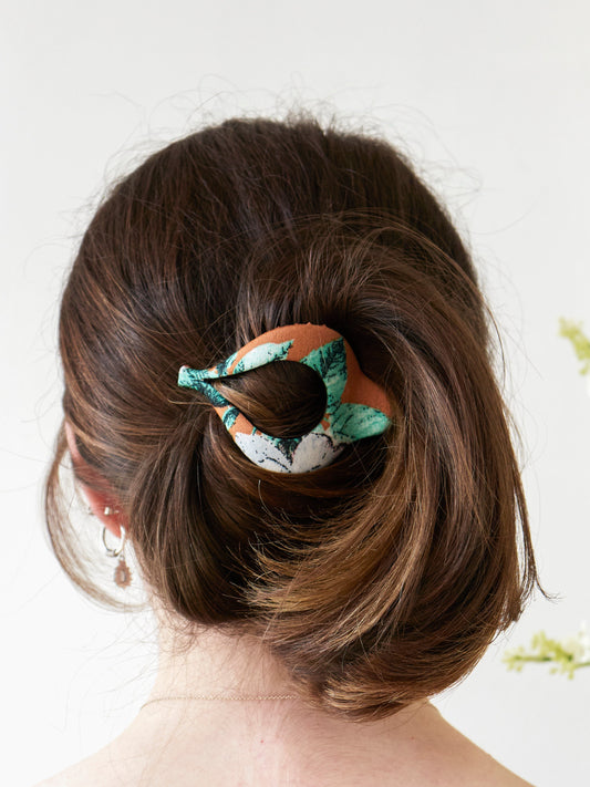 Copper Floral Arc Hair Clip