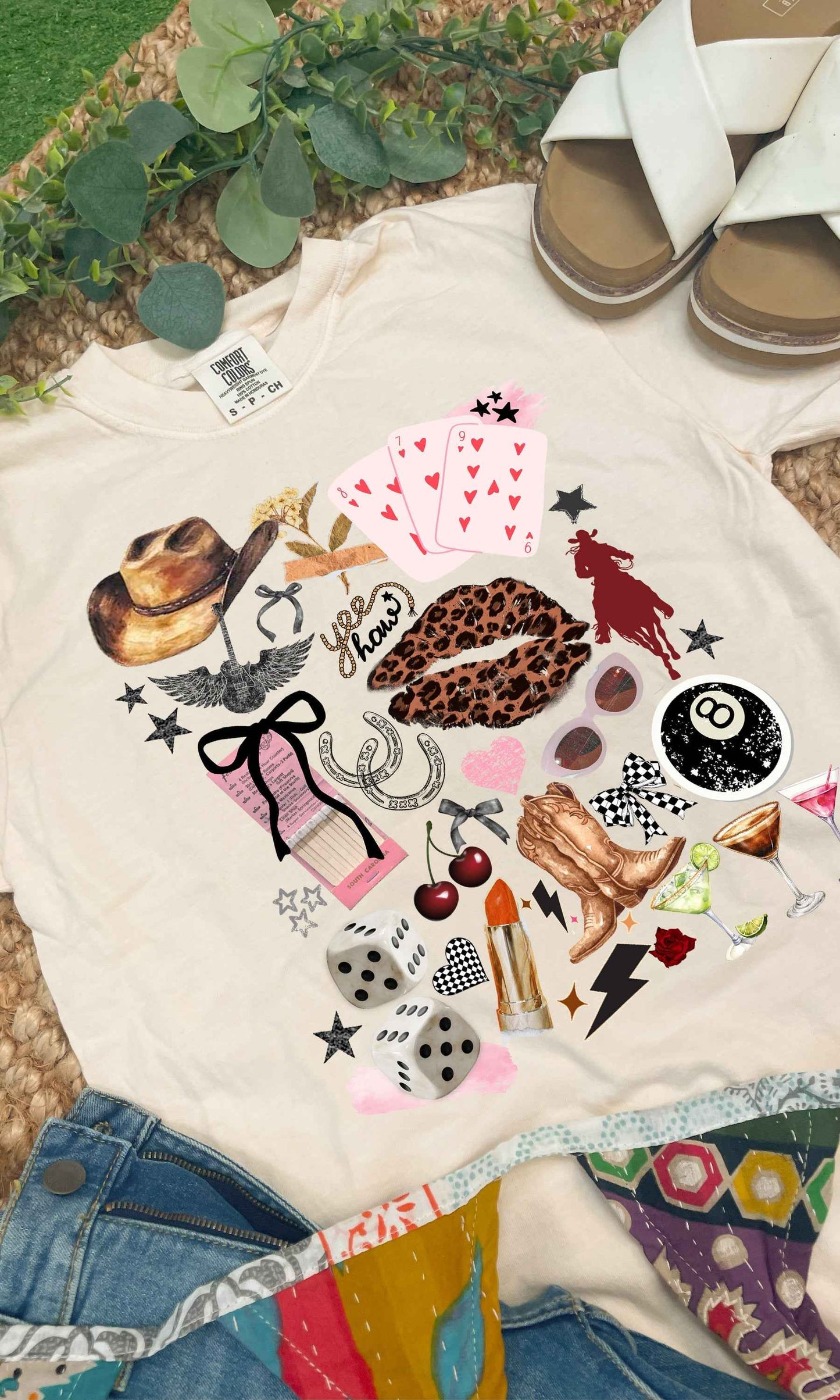 Cowgirl Things Collage Comfort Color Graphic T-Shirt