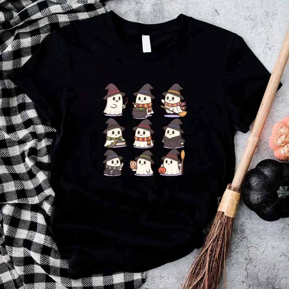 Cute Witch Ghosts Halloween Shirt – Kawaii Spooky Tee