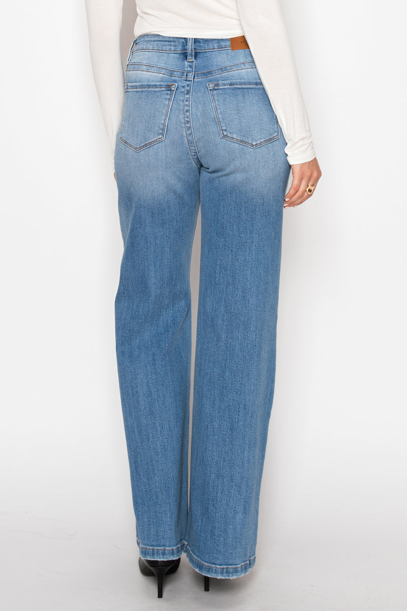 Claudia TUMMY CONTROL 90'S VINTAGE HIGH RISE STRETCH WIDE JEANS