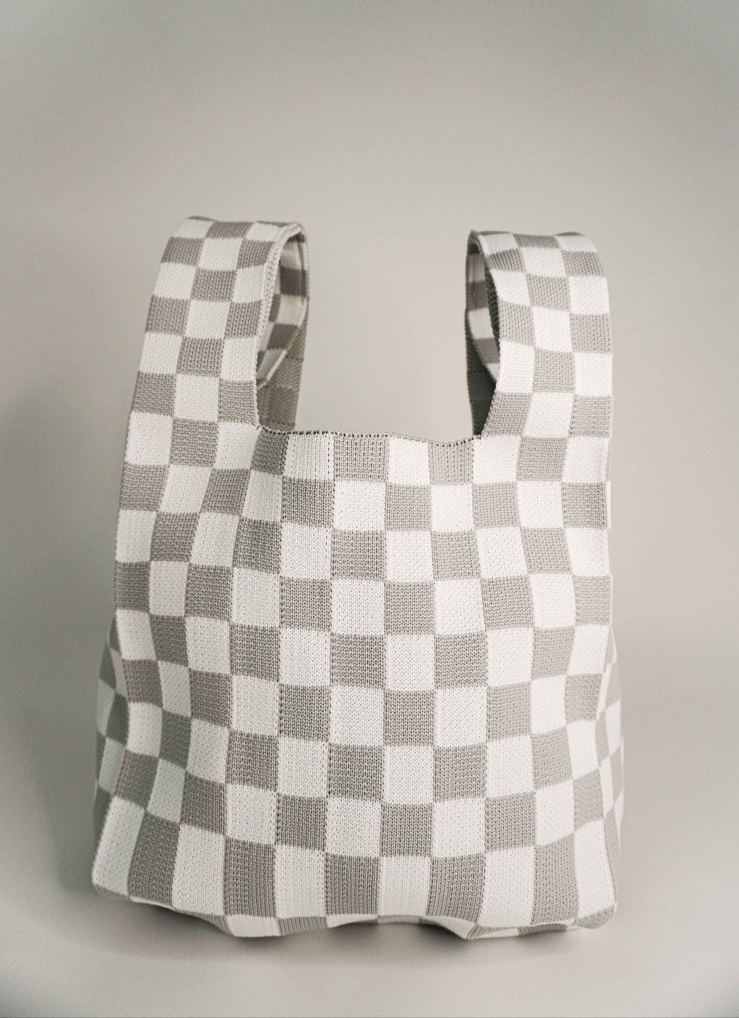 Classic Checkered Grey Handbag