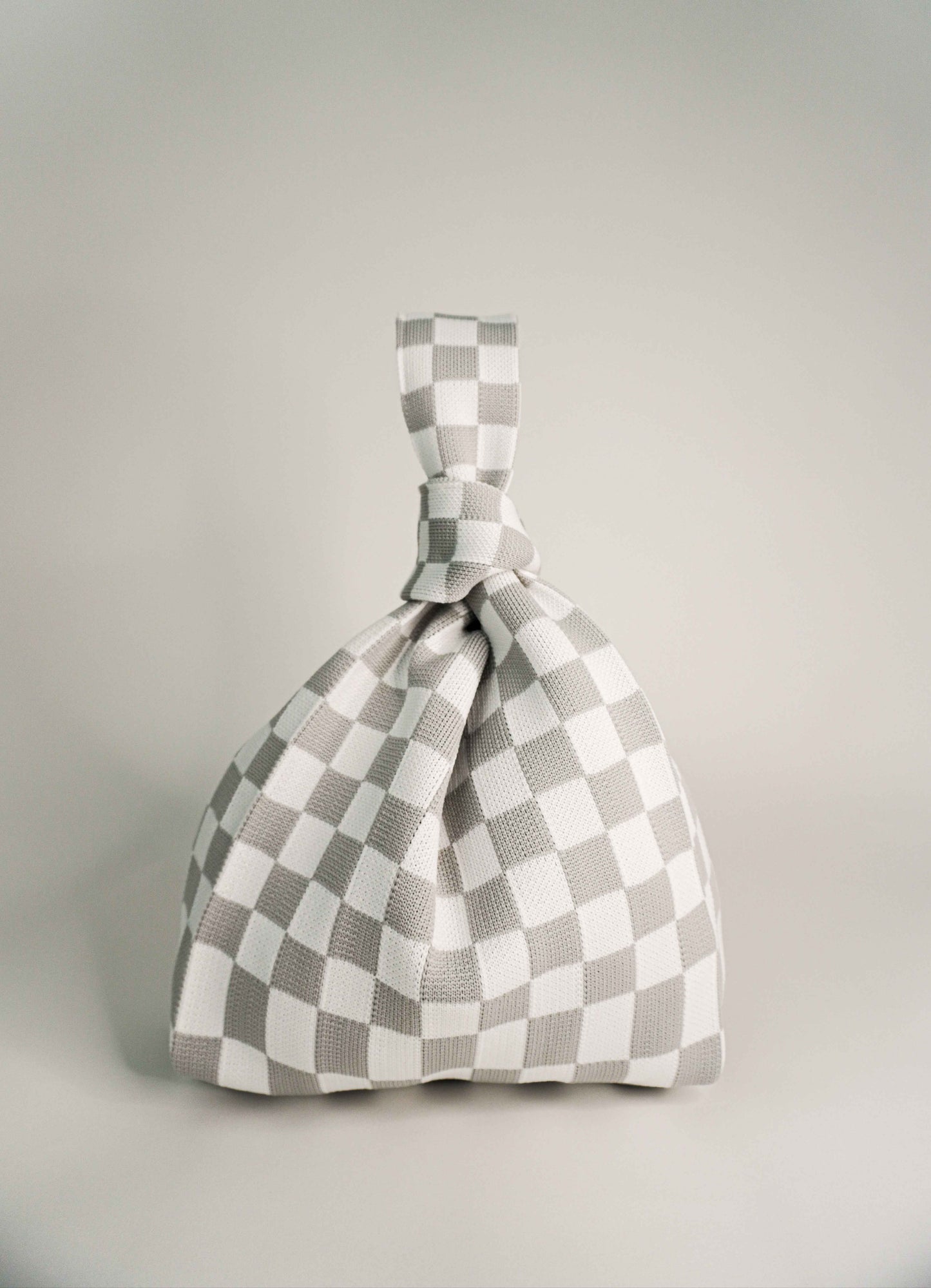 Classic Checkered Grey Handbag