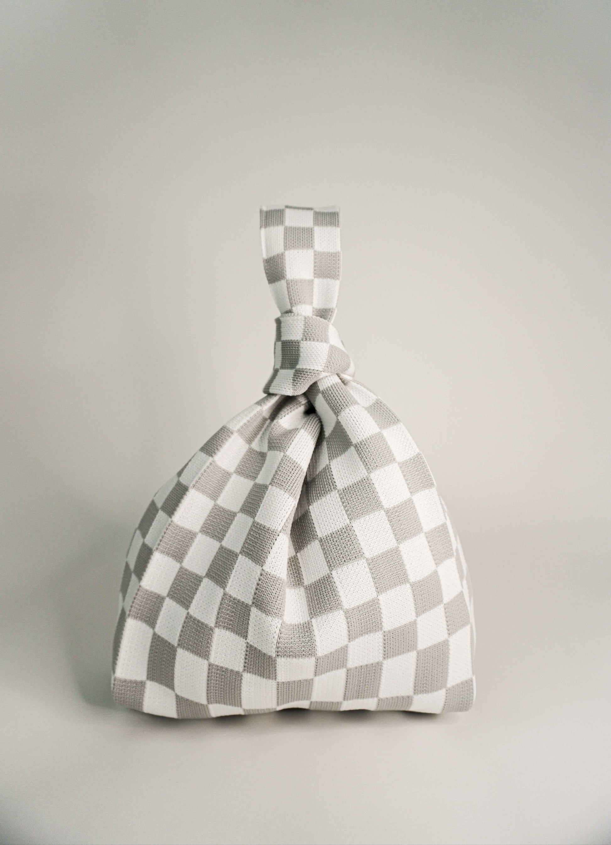 Classic Checkered Grey Handbag