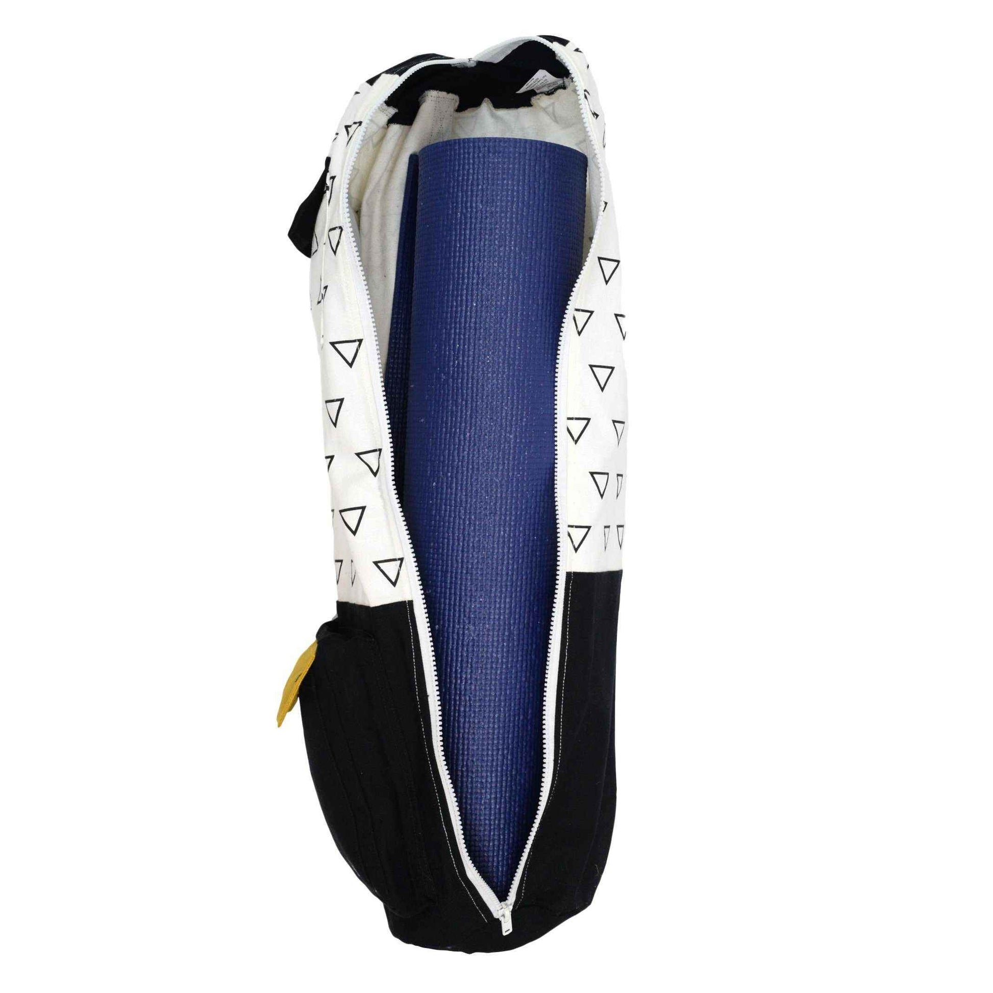 Organic Yoga Mat Bag - Blue & Grey