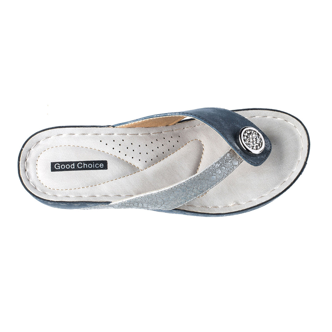 Women's Dafni Blue Wedge Sandals