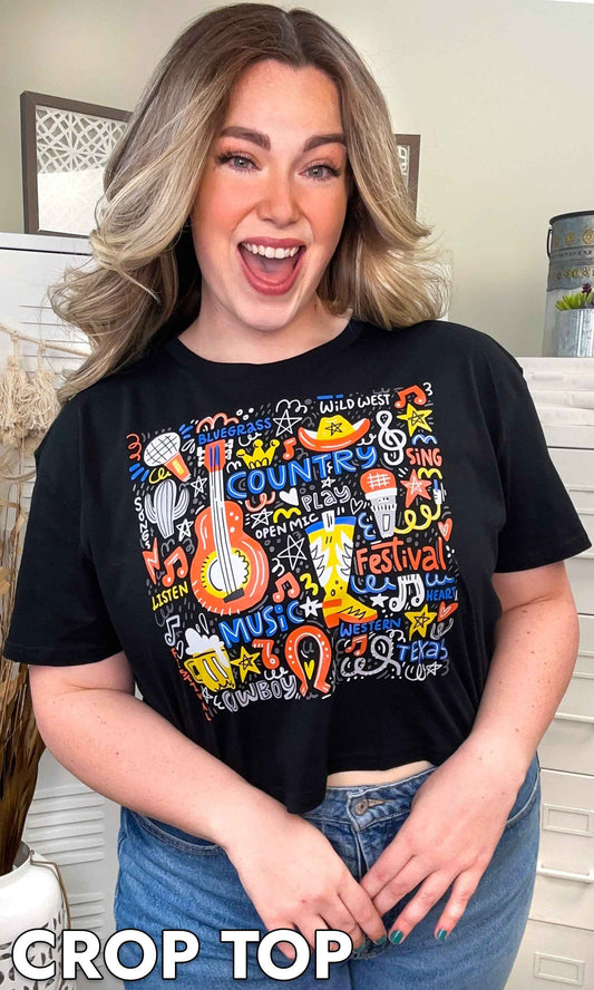 Doodle Country Music Graphic