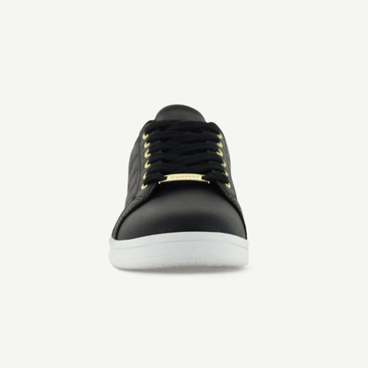 VOLTAIRE: QUILTED COURT SHOE - BLACK