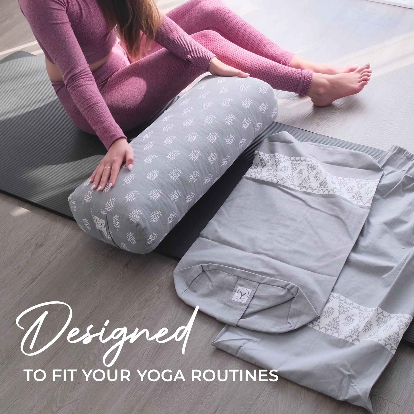 Organic Cotton Yoga Bolster Set with Carry Bag