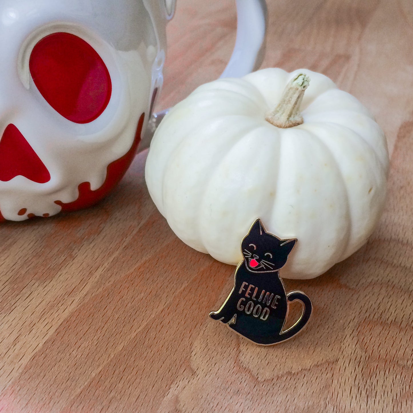 Cat Enamel Pin "Feline Good"