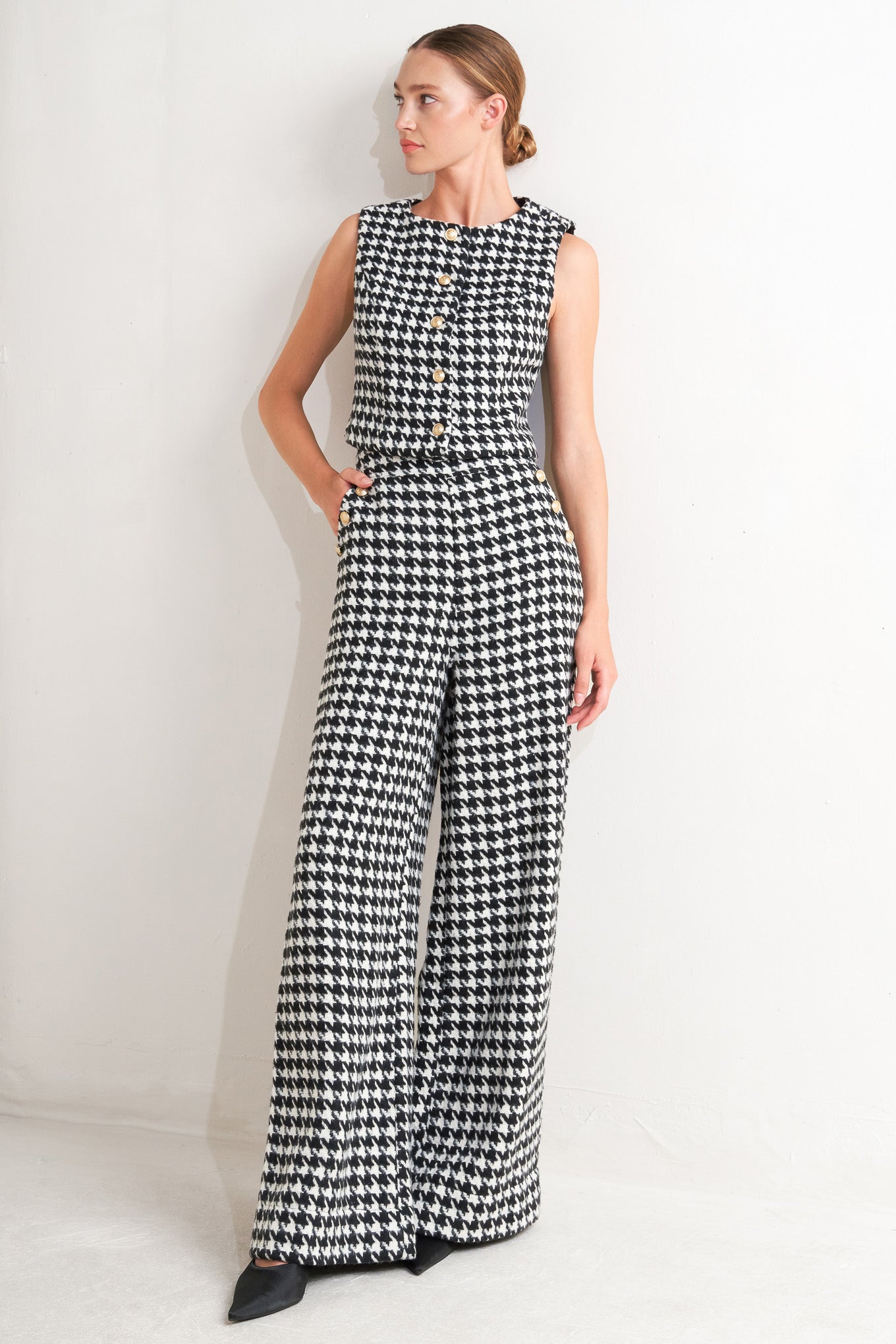 METRO ICON WOVEN HOUNDSTOOTH VEST