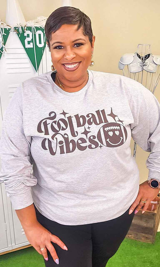 Football Vibes Graphic Long Sleeve Shirt